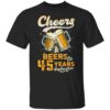 September 1976 45 Years Old Cheers Beer To My 45th Birthday T-Shirt