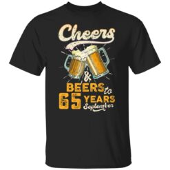 September 1956 65 Years Old Cheers Beer To My 65th Birthday T-Shirt