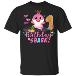 Baby Cute Shark Birthday Boys Girls 1 Year Old 1st Birthday T-shirt