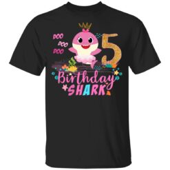 Baby Cute Shark Birthday Boys Girls 5 Years Old 5th Birthday T-shirt