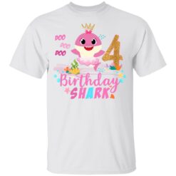 Baby Cute Shark Birthday Boys Girls 4 Years Old 4th Birthday T-shirt