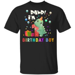 Kids 1 Year Old 2020 Birthday Boys Dinosaur 1st Birthday T-shirt