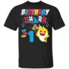 1st Birthday Baby Cute Shark Birthday Boys Girls 1 Year Old T-shirt