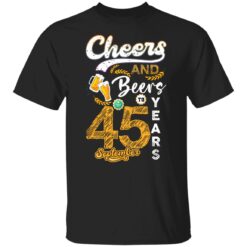 September 1976 45 Years Old Cheers Beer To My 45th Birthday T-Shirt