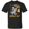 Trick Rawr Treat Skeleton Dinosaur Halloween 4th Birthday T-Shirt