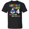 Kids 4 Year Old Birthday Boy Girl Baby Shark 4th Birthday T-Shirt