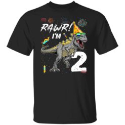 Rawr I'm 2 T Rex Dinosaur 2nd Birthday Boy 2 Year Old T-Shirt