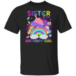 Sister Of The Birthday Girl Pop It Unicorn Fidget Toy Family T-Shirt