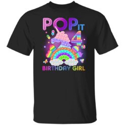 4th Birthday Unicorn Fidget Pop It Birthday Girl 4 Year Old T-Shirt