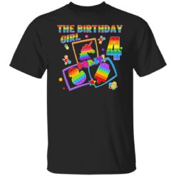 Fidget Toy Pop It Birthday Girl 4 Year Old 4th Birthday Kids T-Shirt