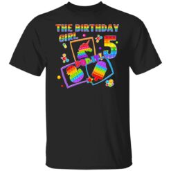 Fidget Toy Pop It Birthday Girl 5 Year Old 5th Birthday Kids T-Shirt