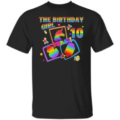 Fidget Toy Pop It Birthday Girl 10 Year Old 10th Birthday T-Shirt