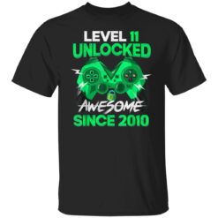 11 Yrs Old Gift Boy Level 11 Unlocked Awesome 2010 Birthday T-Shirt