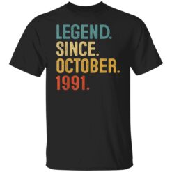 30th Birthday Gifts 30 Year Old Legend Since October 1991 T-Shirt