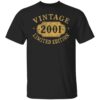 2001 20 years old 20th Limited Birthday Anniversary Gift T-Shirt