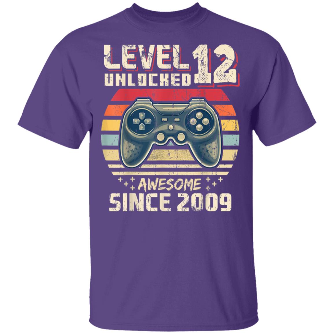 Level 12 Unlocked Awesome 2009 Video Game 12th Birthday Gift T-Shirt - Image 11
