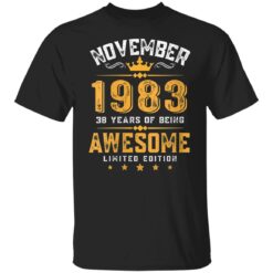 Womens 38th Birthday Gift 38 Year Old Awesome Since November 1983 T-Shirt