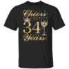 Womens Cheers to 34 Years 34th Queens Birthday 34 Years Old T-Shirt