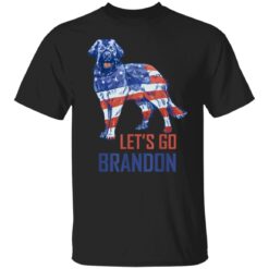 Retro Dog US Flag Funny Gift Lets Go Brandon T-Shirt