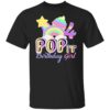 4th Birthday Rainbow Fidget Pop It Birthday Girl 4 Year Old T-Shirt