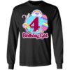 4th Birthday Fidget Toy Pop It Birthday Girl 4 Years Old Long Sleeve T-Shirt