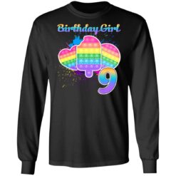 Birthday Girl Pop It 9 Year Old 9th Birthday Pop It Fidget Long Sleeve T-Shirt