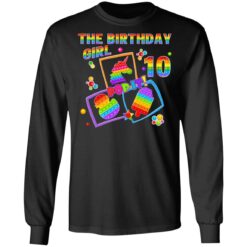 Fidget Toy Pop It Birthday Girl 10 Year Old 10th Birthday Long Sleeve T-Shirt