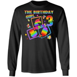 Fidget Toy Pop It Birthday Girl 3 Year Old 3rd Birthday Kids Long Sleeve T-Shirt