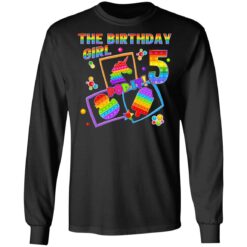 Fidget Toy Pop It Birthday Girl 5 Year Old 5th Birthday Kids Long Sleeve T-Shirt