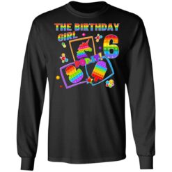 Fidget Toy Pop It Birthday Girl 6 Year Old 6th Birthday Kids Long Sleeve T-Shirt