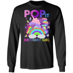 3rd Birthday Unicorn Fidget Pop It Birthday Girl 3 Year Old Long Sleeve T-Shirt
