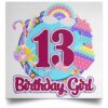 13th Birthday Fidget Toy Pop It Birthday Girl 13 Years Old POSSQE Satin Square Poster