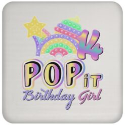 14th Birthday Rainbow Fidget Pop It Birthday Girl 14 Year Old Drink Coaster