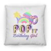10th Birthday Rainbow Fidget Pop It Birthday Girl 10 Year Old Square Pillow
