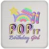 11th Birthday Rainbow Fidget Pop It Birthday Girl 11 Year Old Drink Coaster