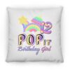 12th Birthday Rainbow Fidget Pop It Birthday Girl 12 Year Old Square Pillow