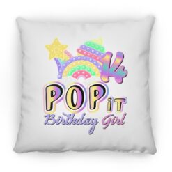 14th Birthday Rainbow Fidget Pop It Birthday Girl 14 Year Old Square Pillow