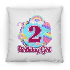 2nd Birthday Fidget Toy Pop It Birthday Girl 2 Years Old Square Pillow