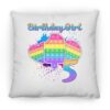 Birthday Girl Pop It 5 Year Old 5th Birthday Pop It Fidget Square Pillow
