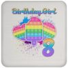 Birthday Girl Pop It 8 Year Old 8th Birthday Pop It Fidget Drink Coaster