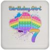 Birthday Girl Pop It 7 Year Old 7th Birthday Pop It Fidget Drink Coaster