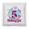 5th Birthday Fidget Toy Pop It Birthday Girl 5 Years Old Square Pillow