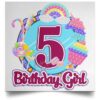 5th Birthday Fidget Toy Pop It Birthday Girl 5 Years Old POSSQE Satin Square Poster