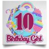 10th Birthday Fidget Toy Pop It Birthday Girl 10 Years Old POSSQE Satin Square Poster