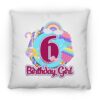 6th Birthday Fidget Toy Pop It Birthday Girl 6 Years Old Square Pillow