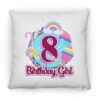 8th Birthday Fidget Toy Pop It Birthday Girl 8 Years Old Square Pillow