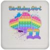 Birthday Girl Pop It 11 Year Old 11th Birthday Pop It Fidget Drink Coaster