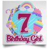 7th Birthday Fidget Toy Pop It Birthday Girl 7 Years Old POSSQE Satin Square Poster