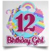 12th Birthday Fidget Toy Pop It Birthday Girl 12 Years Old POSSQE Satin Square Poster