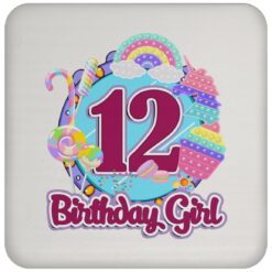 12th Birthday Fidget Toy Pop It Birthday Girl 12 Years Old Drink Coaster